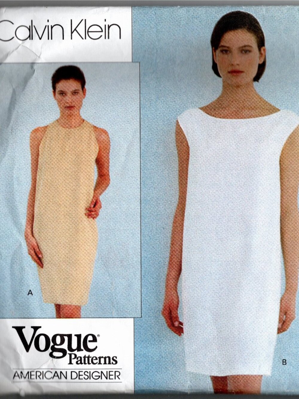 VTG CALVIN KLEIN Dress Pattern Vogue 2690 Size 12-14-16 Used Loose Fitting Shift